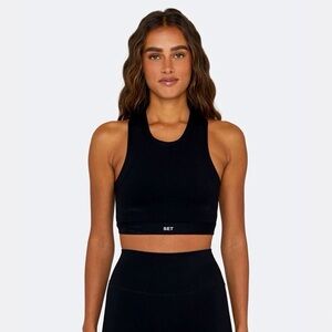 SET ACTIVE sportbody black high neck full support spots bra size extra small